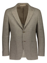 Load image into Gallery viewer, Beige basket weave blazer in regular fit