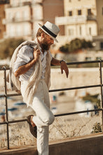 Load image into Gallery viewer, Slim fit blazer in beige linen