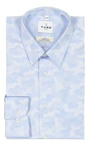 Slim fit shirt in Albini blue cloud