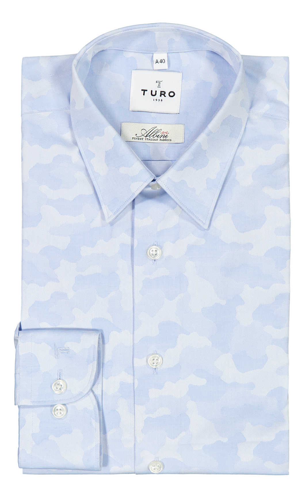 Slim fit shirt in Albini blue cloud