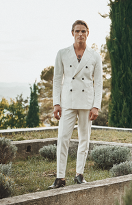 Kaksirivinen bleiseri Jacob<br> valkoinen <br> slim fit