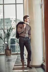 Slim fit shirt Pyry with micro camouflage print