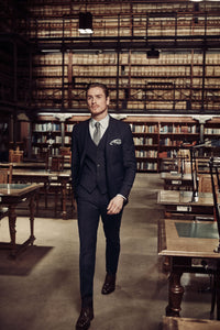 Slim fit shirt in Albini blue cloud