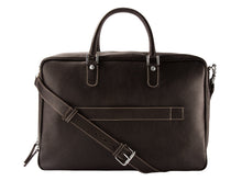 Load image into Gallery viewer, Leather briefcase espresso brown
