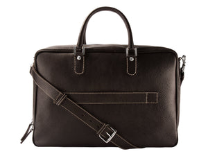 Leather briefcase espresso brown