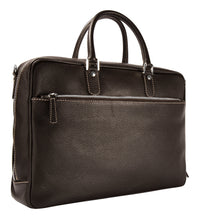 Load image into Gallery viewer, Leather briefcase espresso brown
