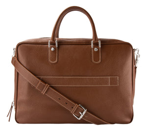 Leather briefcase tan