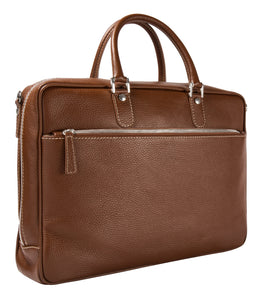 Leather briefcase tan