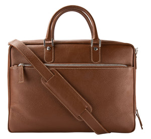 Leather briefcase tan