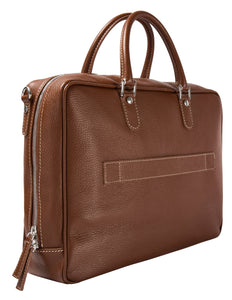 Leather briefcase tan