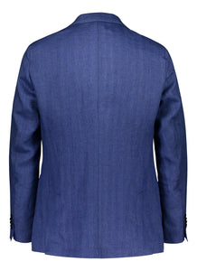 Slim fit blazer in blue linen