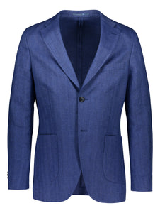 Slim fit blazer in blue linen