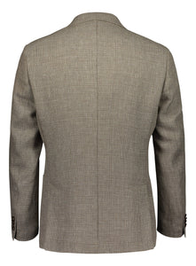 Beige basket weave blazer in regular fit