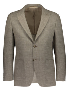 Beige basket weave blazer in regular fit