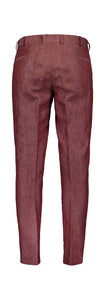 Earthy red linen suit in slim fit