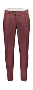 Earthy red linen suit in slim fit