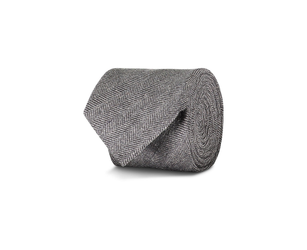 Tie herringbone grey